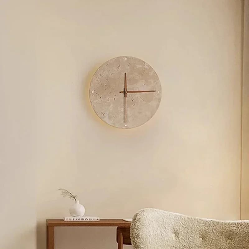 Modern wall lamp with marble watch Nordic Wabi Sabi yellow living room dining room circular corridor clasp decorative lime