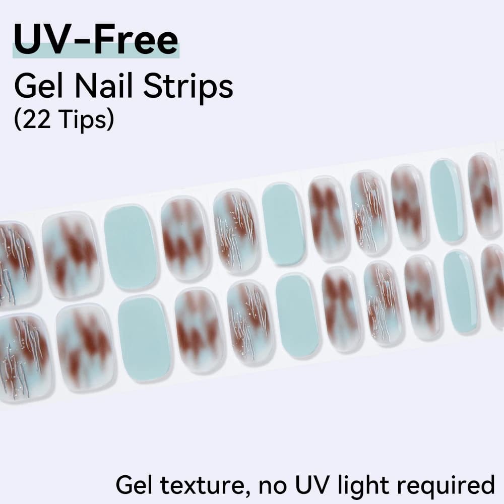 Strisce adesive per unghie fai da te senza UV, decorazioni per unghie a copertura totale, 22 pezzi/set per manicure, autoadesive, colori classici, design.