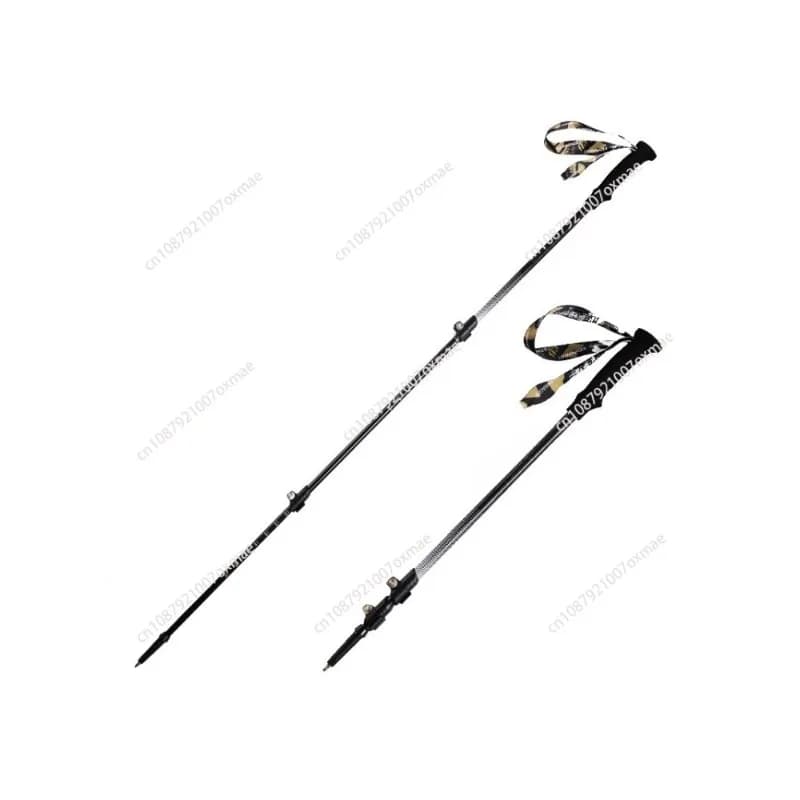 Ultra-light outdoor trekking poles 3 sections portable trekking pole with folding carbon telescopic pole