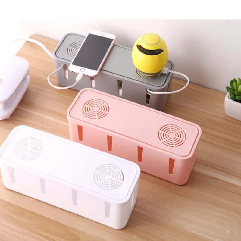 Ultima scatola di immagazzinaggio dei cavi Presa Tidy Organizer Gestione dei cavi Linea di rete Custodia di stoccaggio Contenitore di sicurezza per la stanza di casa