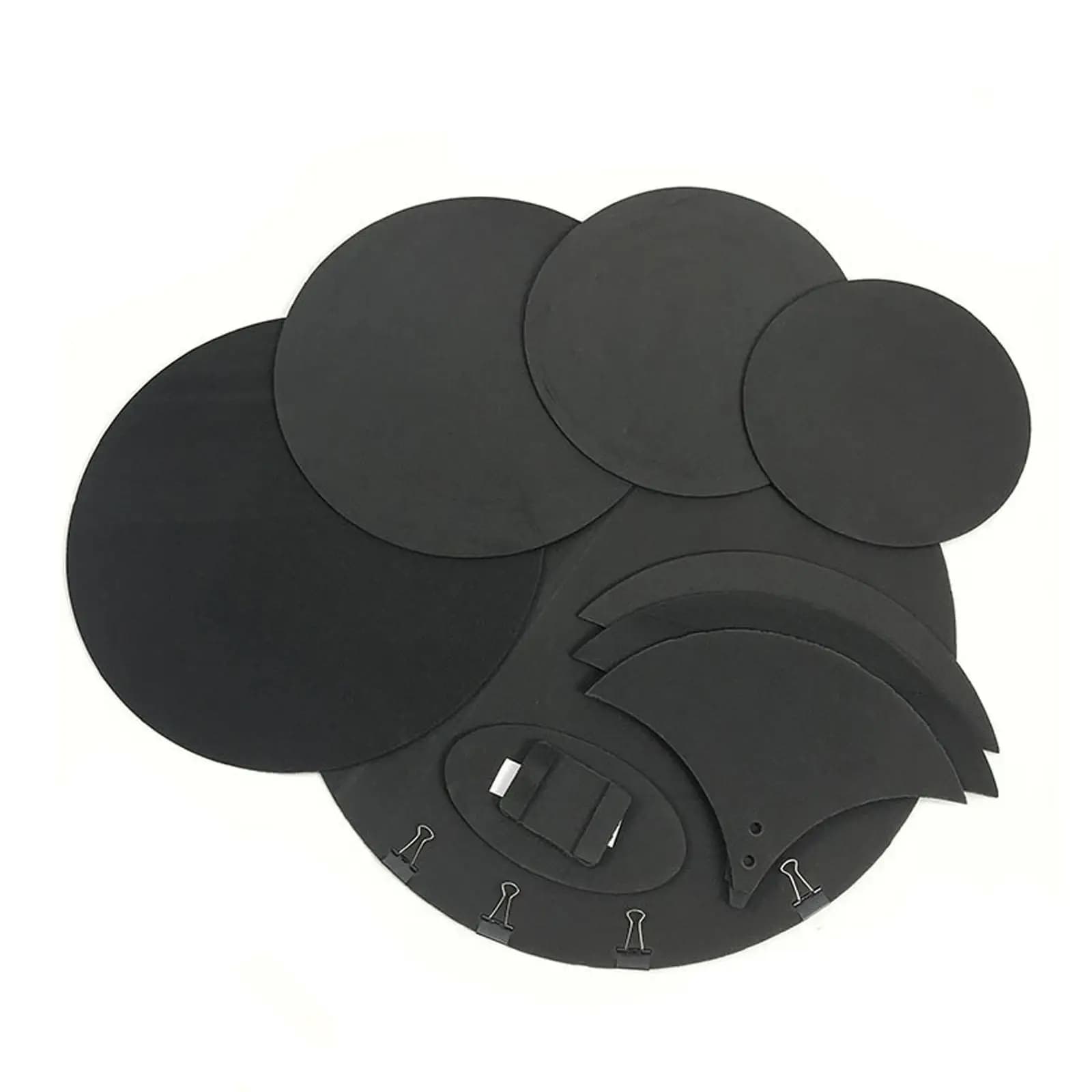 Drum Pads Practice Mute Damper Pads Percussion Accessories Noise Control for Drum Support Training Indoor Outdoor Set