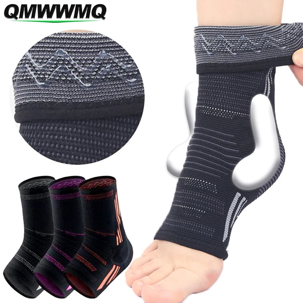 Tutore per caviglia a compressione da 1 pezzo, supporto per caviglia in silicone, sollievo dal dolore dalla fascite plantare, tendinite di Achille, dolore articolare