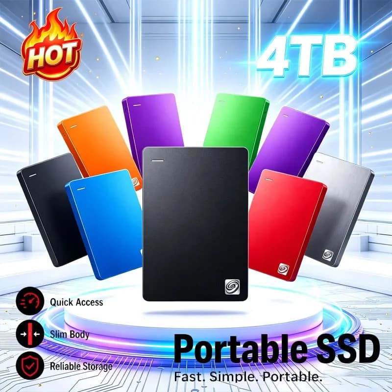 13-Color 2026 NEW External Hard Disk 500GB 1TB 2TB 4TB Storage Backup Ultra Thin USB 3.0 HDD 2.5 "Portable for Laptop PC Desktop
