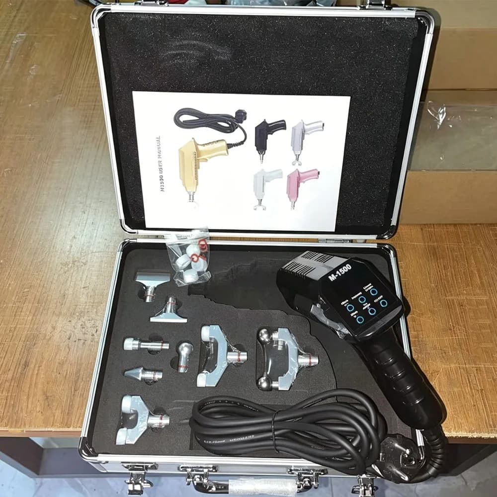 Pistola Elettrica per Chiropratica 1500N, Massaggiatore per Alleviare il Dolore Osseo, Terapia Correttiva, 30 Livelli Regolabili, Massaggiatore Rilassante