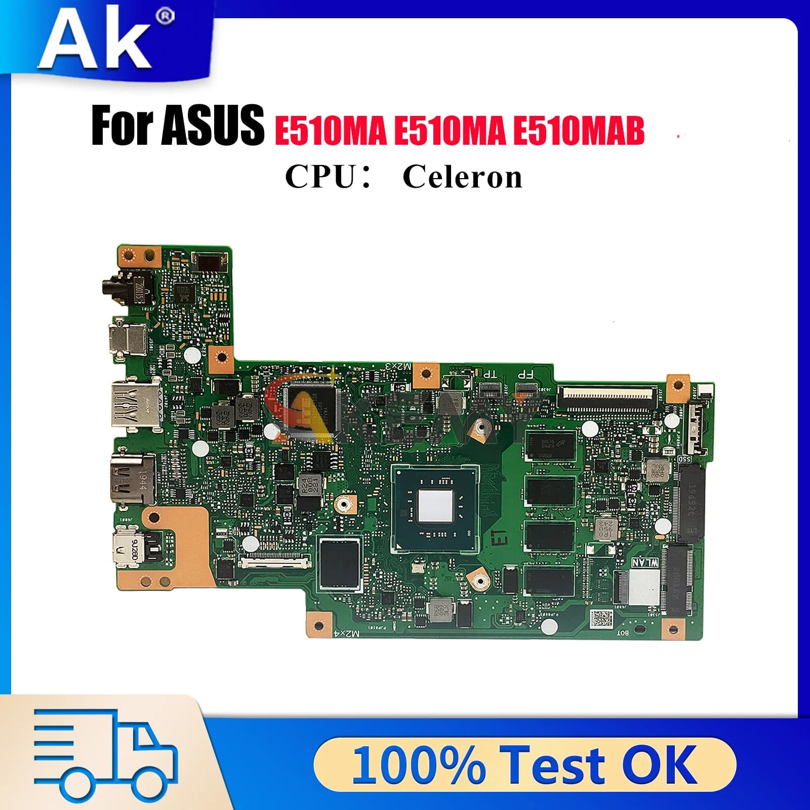 Scheda madre del computer portatile E410MA per ASUS EeeBook E410M E510MAB E510MA con CPU Celeron, test al 100% OK, spedizione veloce