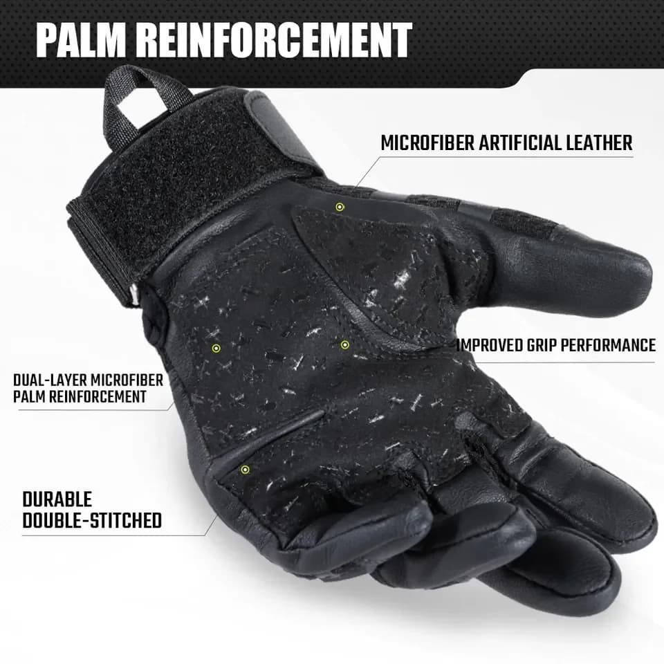 Guanti Tattici da Esterno Touch Screen in Pelle PU 2026Sport per Caccia, Escursionismo, Combattimento, Airsoft, Tiro, Ciclismo, con Guscio Rigido Antiscivolo