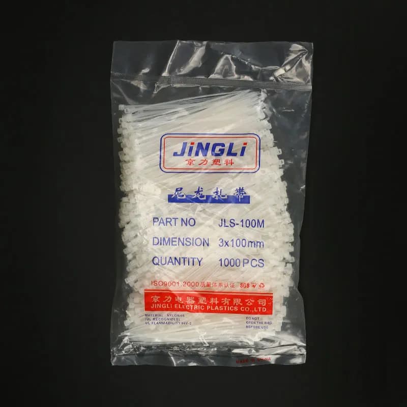 1000Pcs White Self locking Nylon Industrial Cable Tie 3*100MM Fasten Cable Organiser Wire Cable ZipTie