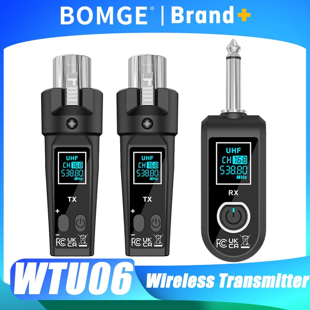 Convertitore per Microfono, Trasmettitore e Ricevitore XLR, Sistema Wireless, Adattatore di Segnale per Microfoni Dinamici, Chitarre, Mixer Audio, Sistemi PA