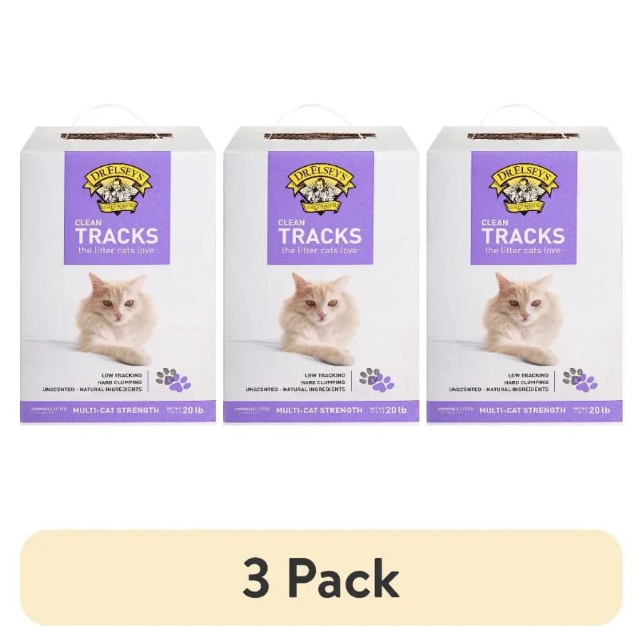 3 pack Clean Tracks Clumping Clay Cat Litter 20 lb. Box