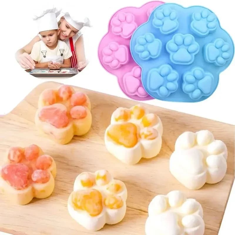 Stampo in silicone a forma di zampa di cane e gatto per caramelle, fondente, cioccolato, gelatina, budino, sapone, ghiaccio e dolcetti per cani e gatti