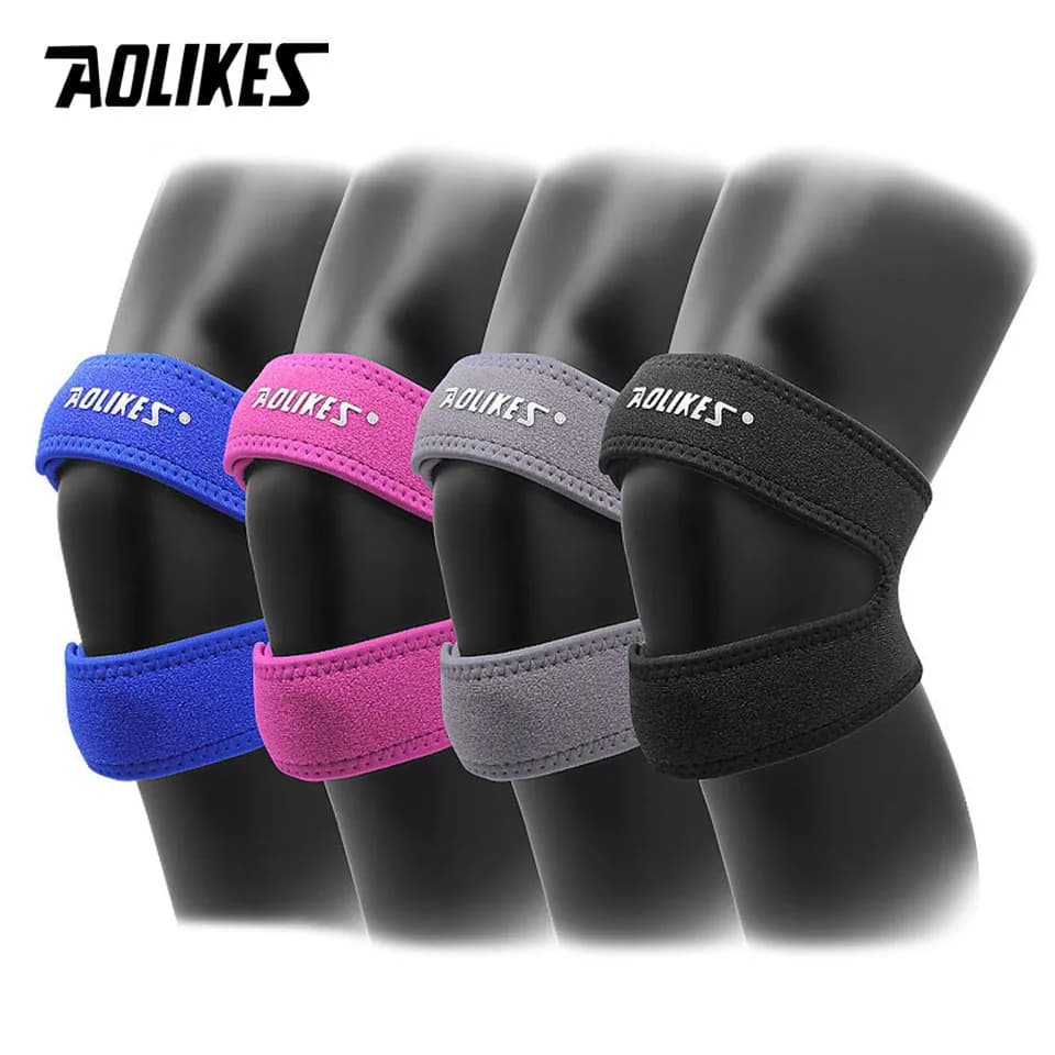 AOLIKES 1 Pezzo Supporto per Ginocchio Fascia Elastica Cintura Rotula Fascia Protettiva Ginocchiera Sportiva per Calcio Corsa Fitness