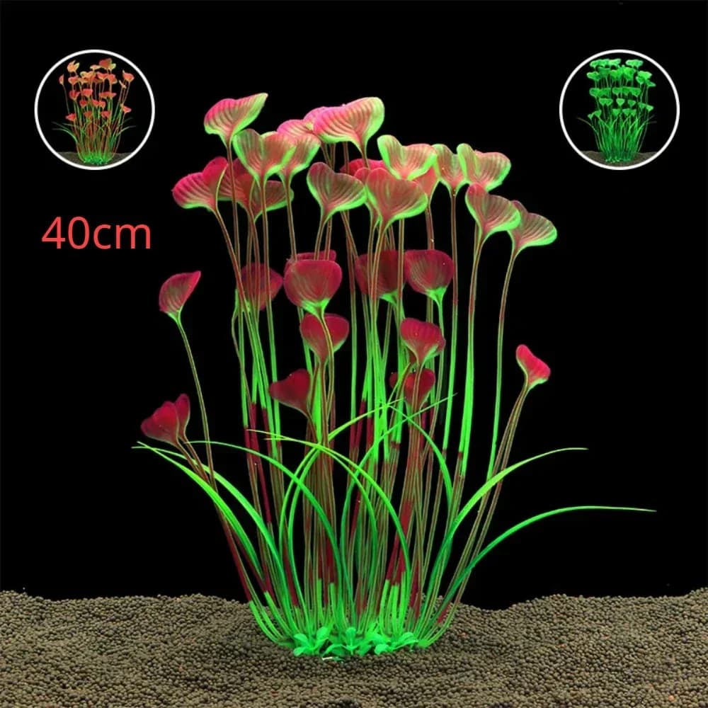 Decorazione per Acquario, Piante Acquatiche Artificiali in Plastica, Accessori per Pesci e Animali Domestici