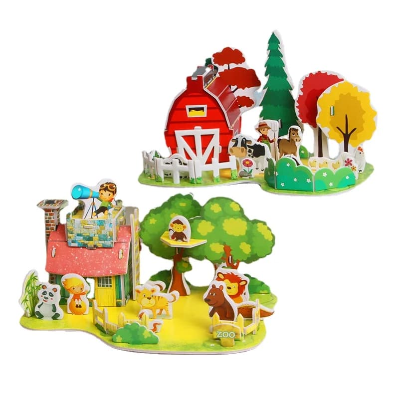 Giocattoli Fidget fai-da-te Puzzle 3D Casa di carta Scuola materna Educazione precoce Puzzle Studenti delle scuole elementari per bambini fatti a mano