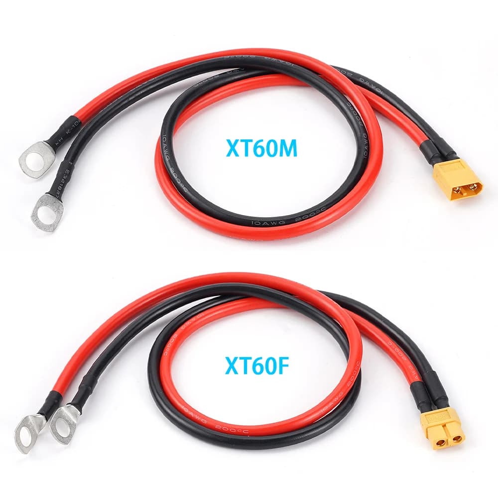 Female/Masss XT60 to M8 Ring Eyelet Terminal Spine Connector Cable 50 cm 10AWG RC ESC Loading Lateral Power Supply for RC Lipo Battery
