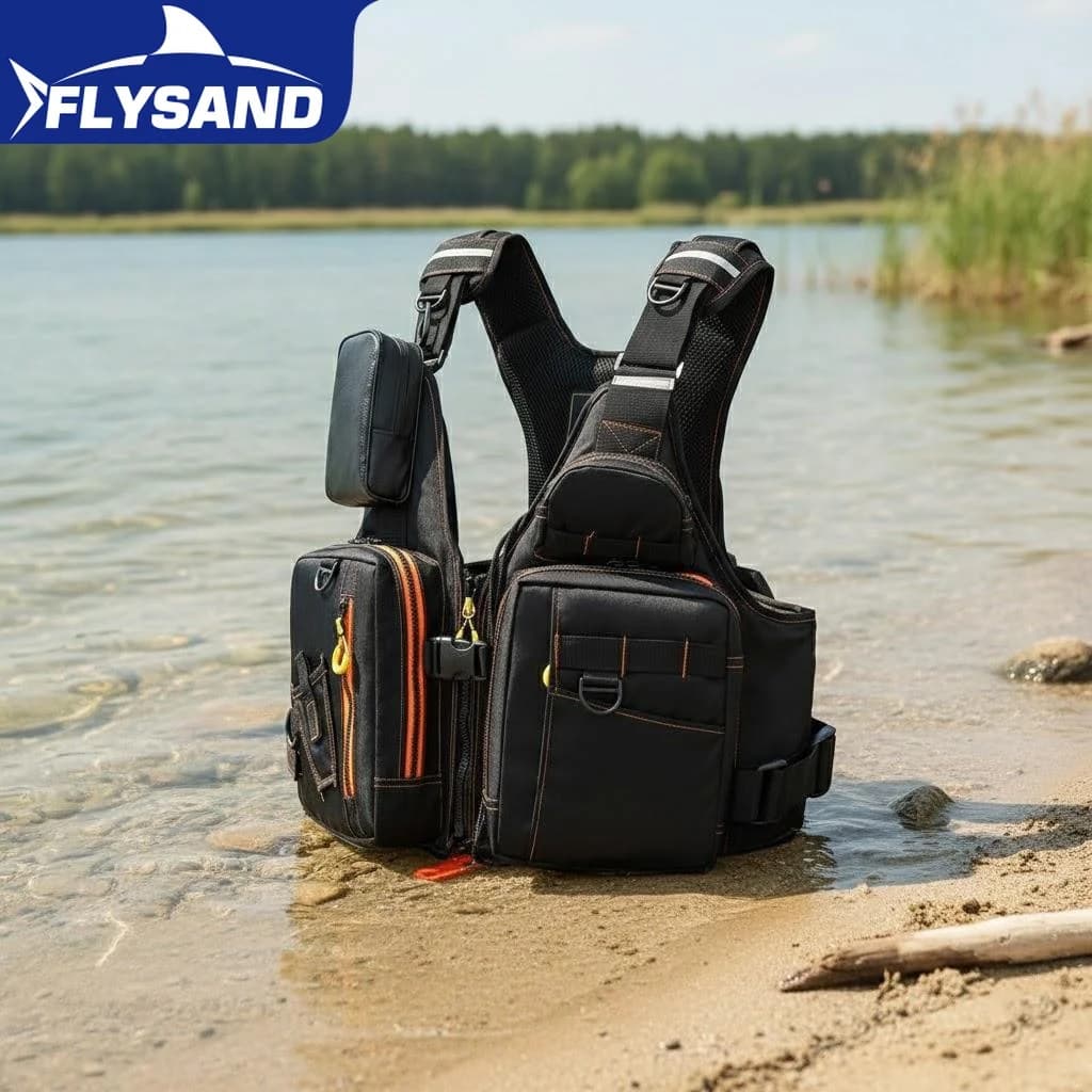 Giubbotto di Salvataggio Multifunzionale per Pesca all'Aperto, Attrezzatura di Sicurezza Galleggiante con Tasche Multiple, Abbigliamento Essenziale per la Pesca