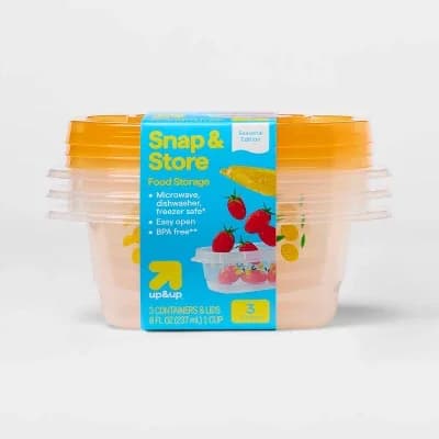 Rectangle Food Storage Containers - Lemons - 8oz/3pk
