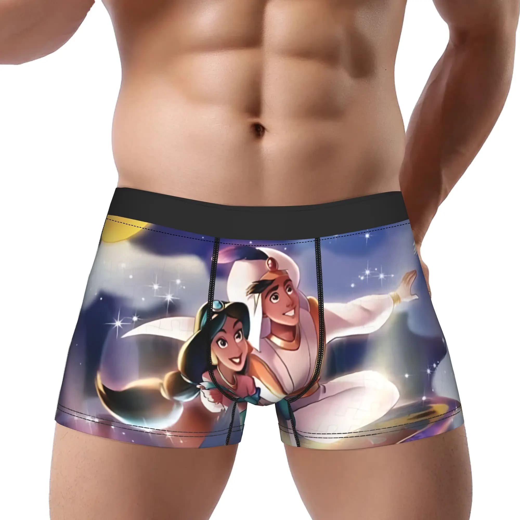 1 pezzo di biancheria intima da uomo Aladdin on the Book Aladdin, pantaloncini stampati, boxer