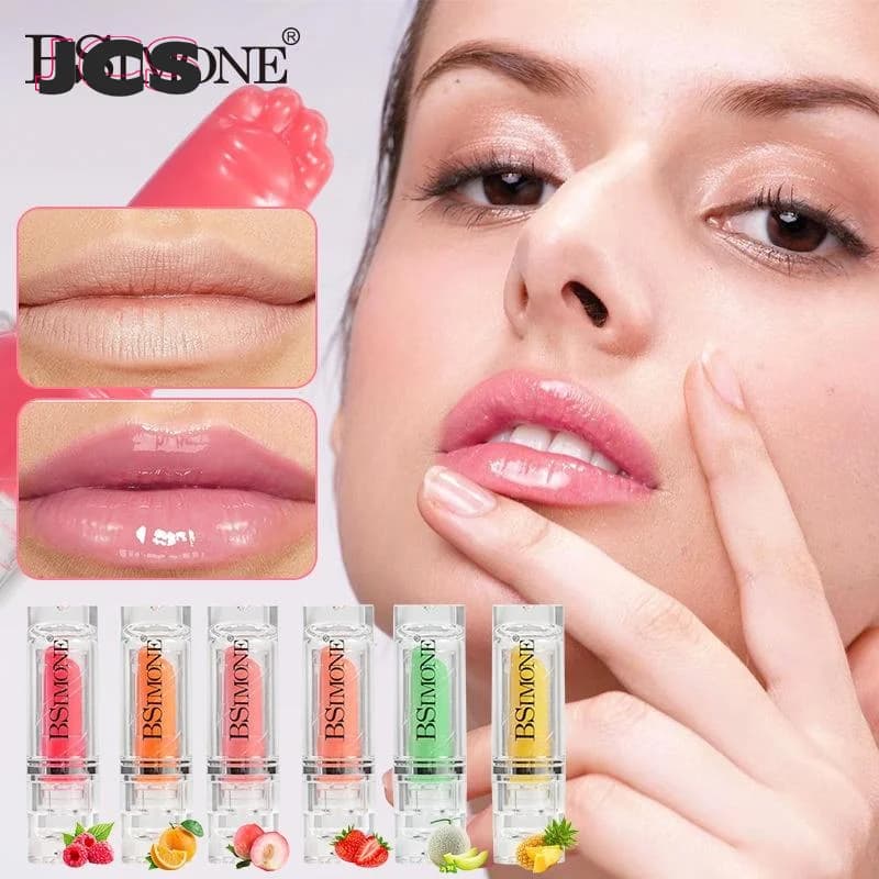 BSIMONE Balsamo Labbra Cambia Colore, Rossetto Gelatina Idratante Impermeabile Sensibile alla Temperatura, Gusto Frutta, Labbra Morbide