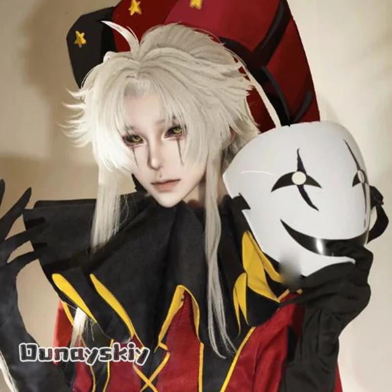 Cosplay Wig aBAzOS*@Freak Circus Jester, with Punta a Punta e Top Disordered, for Anime Costume Man Woman, Hair Pierrot Heat Resistant