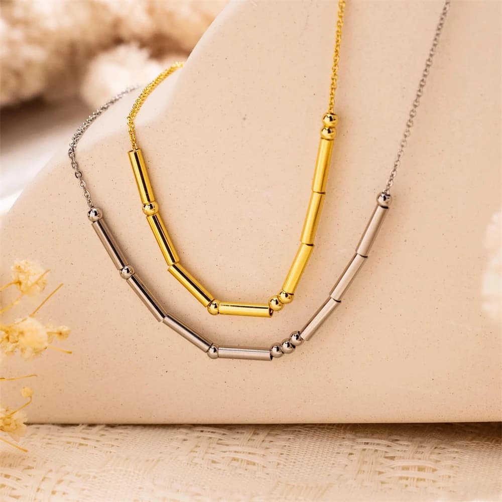 Collana Personalizzata con Codice Morse, Messaggio Segreto, Gioiello Impermeabile in Acciaio Inossidabile con Messaggio Nascosto