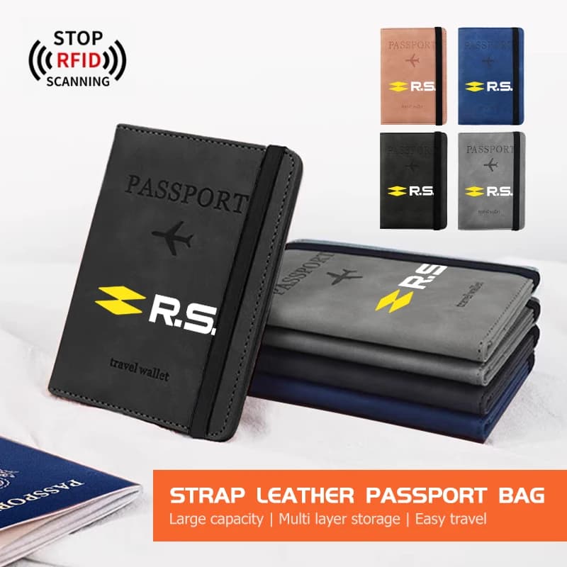 Car RFID Passport Clip Pocket PU Leather Passport Wallet Holder For Renault Arkana Captur Twingo Talisman RS Line Logan Duster