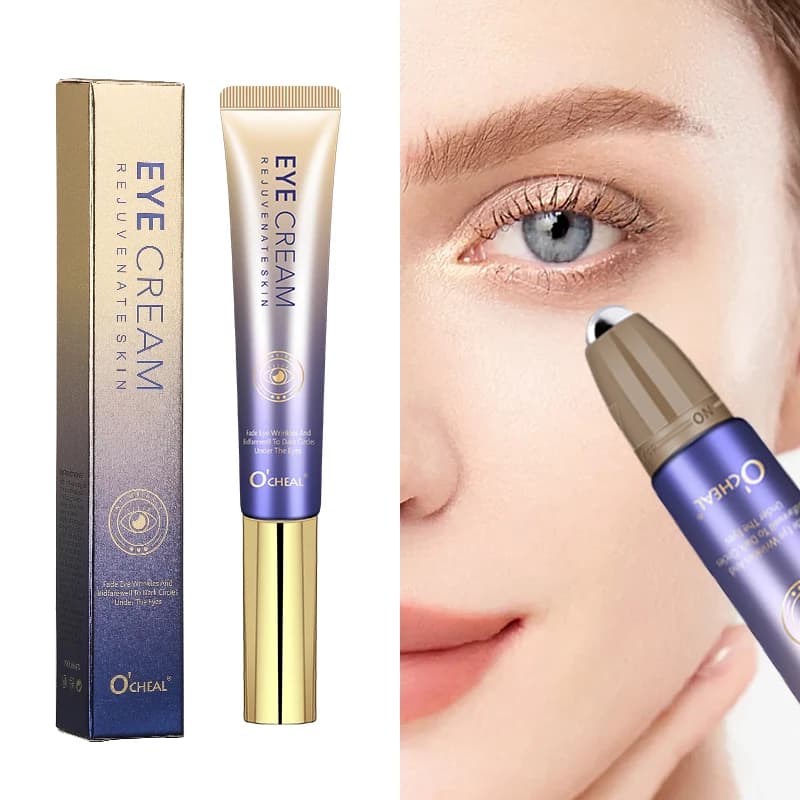 OCHEAL Anti-wrinkled eyes cream with roller ball Serum for refreshing eyes moisturizing with fast drying hyaluronic acid that does not fade thin line