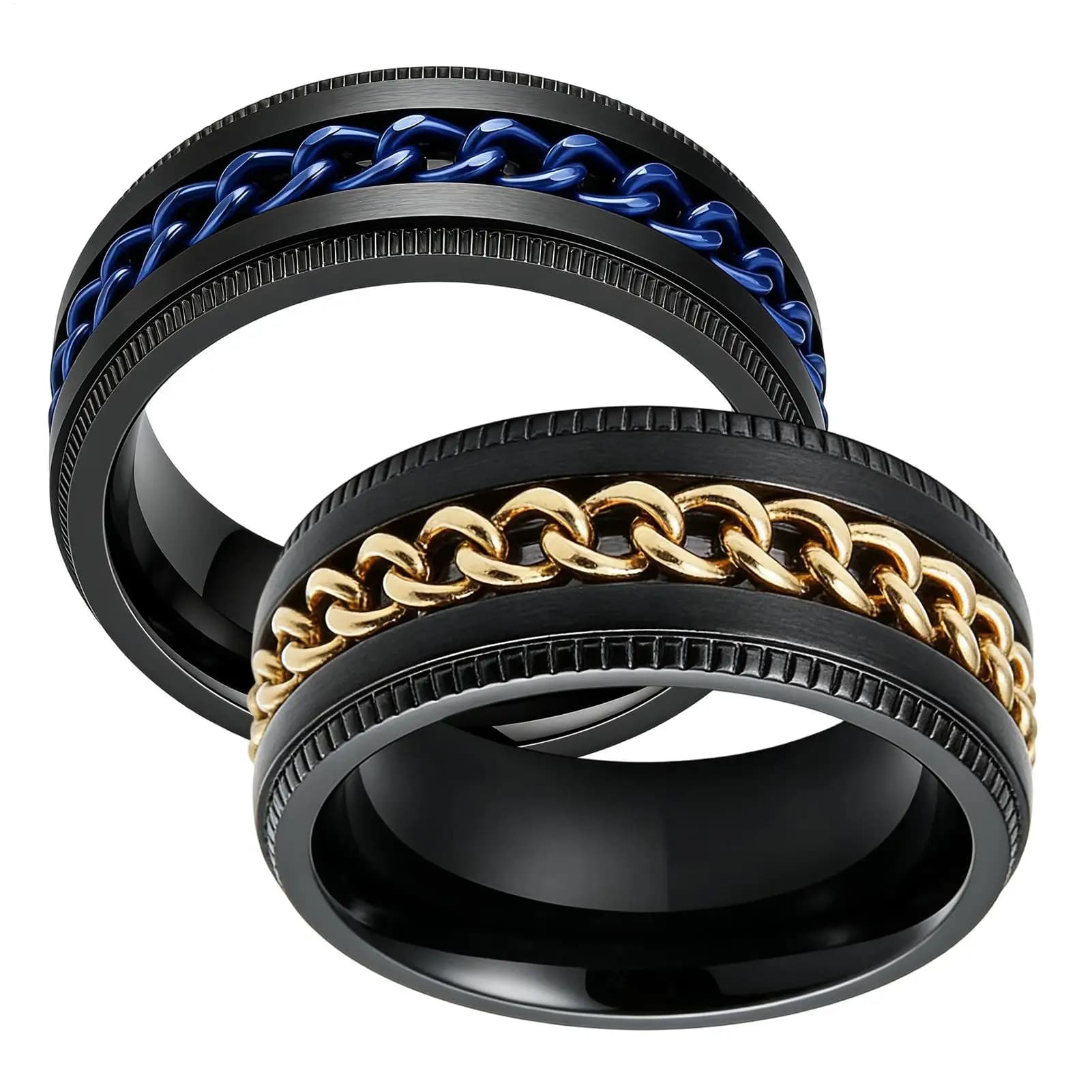 Anello Antistress Sensoriale Unisex con Design a Catena, Anello Girevole per Alleviare l'Ansia, per Donne, Matrimoni, Aula, Ufficio, Scrivania, Scuola, Feste
