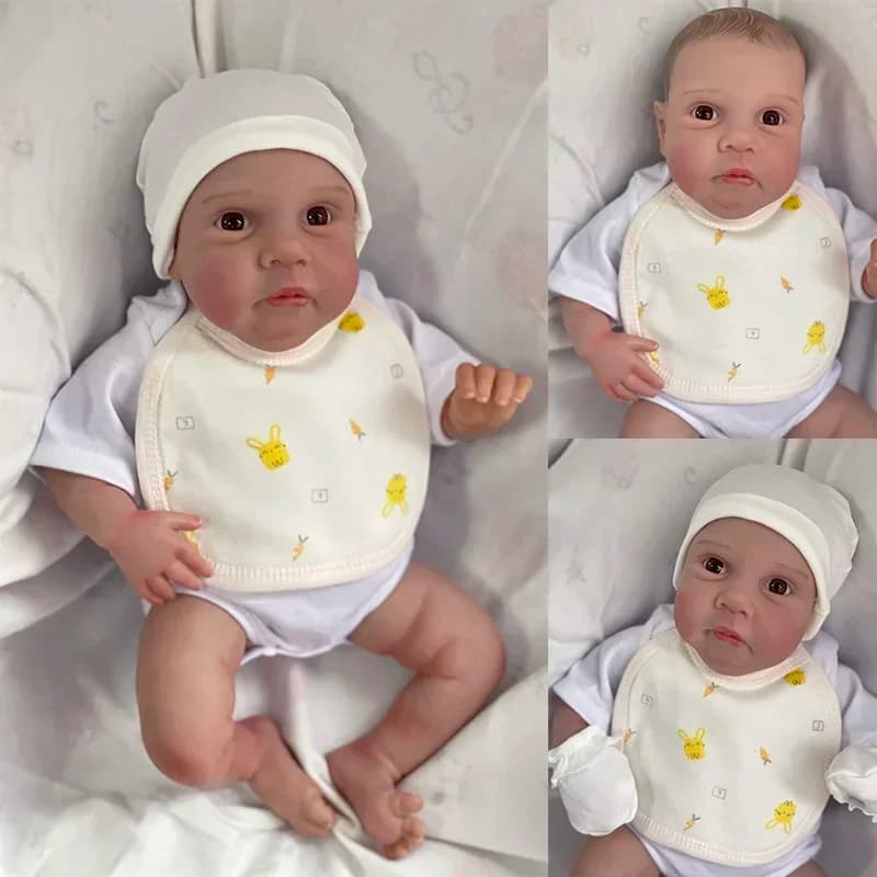 19 inch Miley reborn doll already painted with finishing equal to image Gifts toy for hand-drawn hair with soft 3D leather to realistic touch