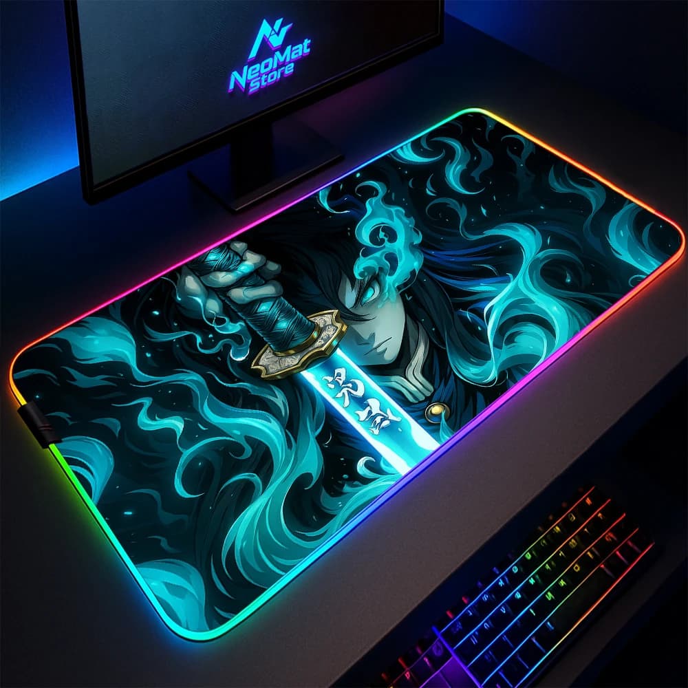 Tappetini per mouse LED 600x350 Tappetino per mouse per giocatori 1200mm Giappone RGB Mousepad Xl Computer da gioco Gomma antiscivolo Anime Tappeto Accessori per PC