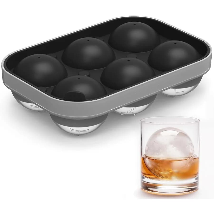 Vassoio sferico per palline di ghiaccio da 2,5ih per whisky Stampo per ghiaccio grande per cocktail Stampo per cubetti di ghiaccio facile da riempire e rilasciare Durevole e ri