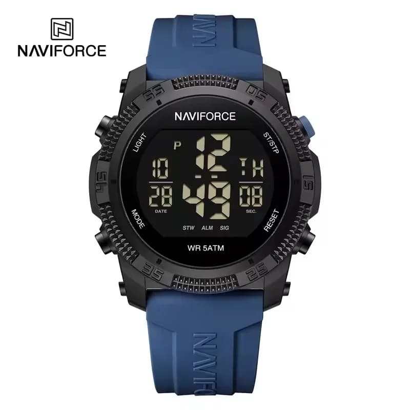 NAVIFORCE 7104 Orologio elettronico da uomo sportivo moda calendario cinturino in silicone impermeabile luminoso orologi digitali semplici per uomo