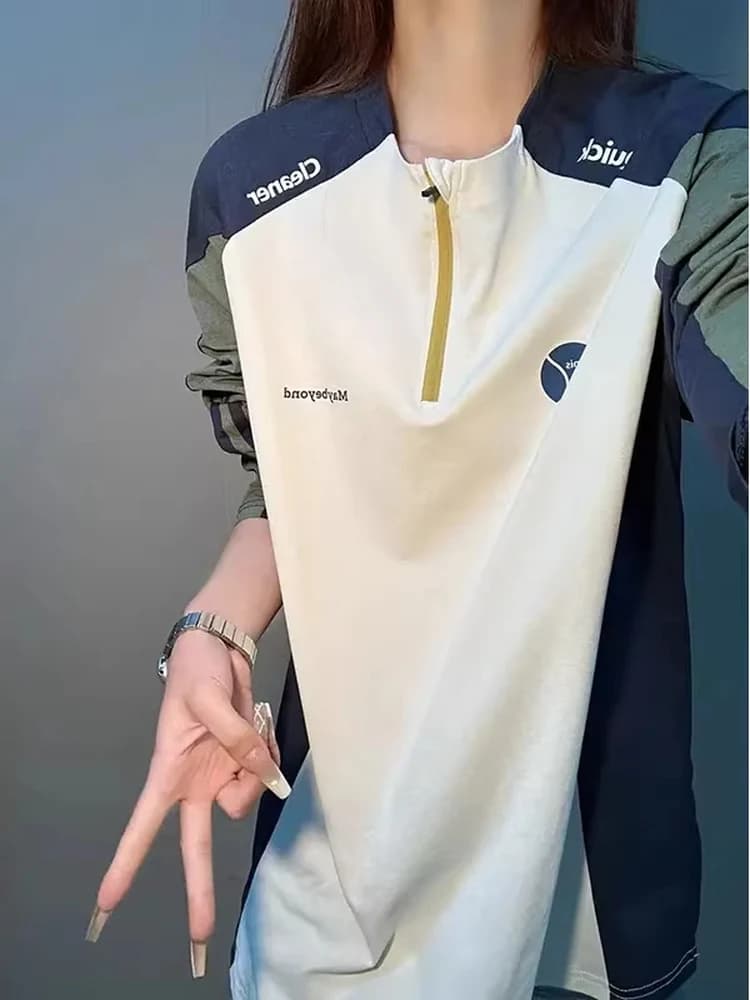 Felpa con cappuccio a maniche lunghe per sport all'aria aperta, design con cerniera abbinata per coppie, traspirante, resistente al sudore, morbida e confortevole.