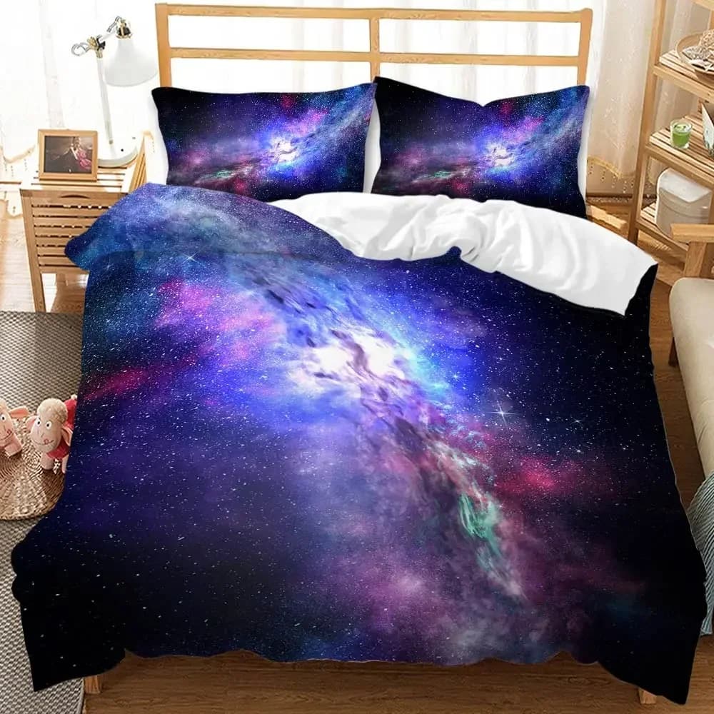 Copripiumino Universo Copripiumino Galaxy Planet Copripiumino Universo Spazio esterno Set di biancheria da letto in poliestere serie cielo stellato 3D