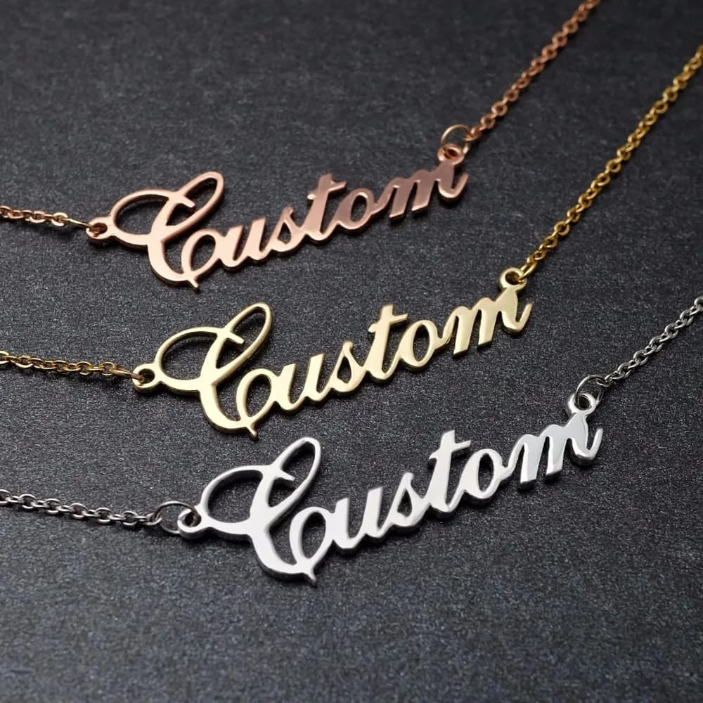 Gioielli Omaggio per San Valentino, Collane per Donne, Collana con Nome Personalizzato, Bracciale con Lettere in Inglese, Orecchini a Perno