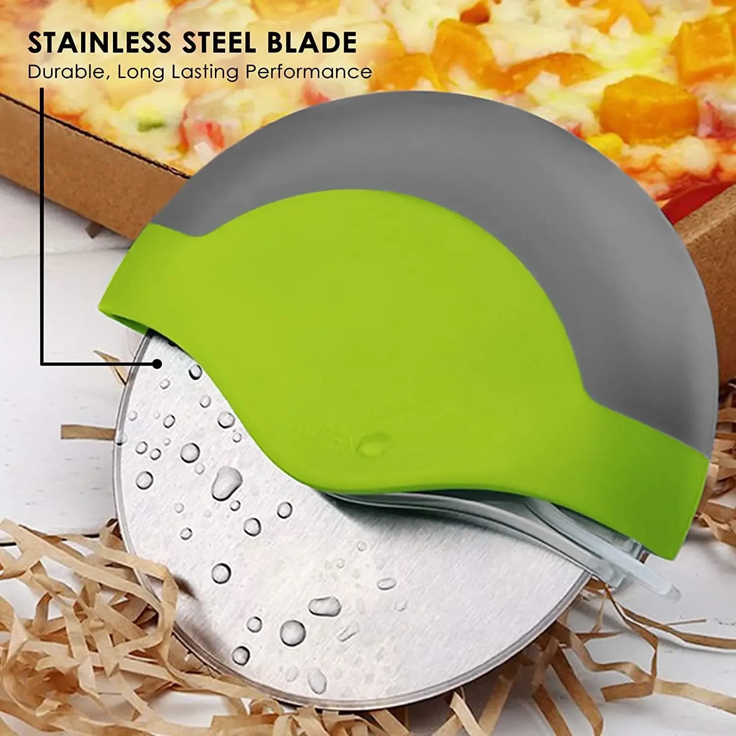 Coltello per pizza in acciaio inossidabile coltello per pizza creativo coltello per pizza in acciaio inossidabile coltello per PIZZA per uso domestico rullo rotondo pizza
