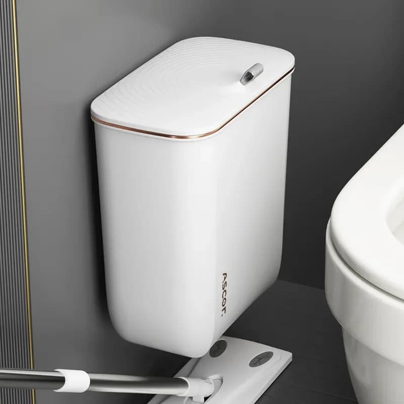 for Household Trash Can with Lid Wall Mounted for Bathroom Toilet Living Room Large Capacity Slim Design Light Luxury High