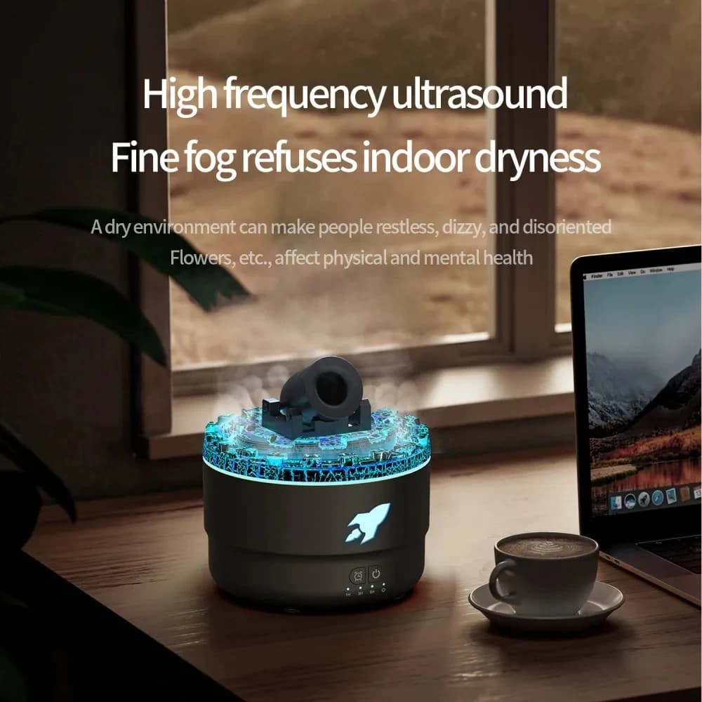 HOMEFISH Diffusore per aromaterapia Spray Umidificatore 7 colori sfumati Luce notturna Diffusore di oli essenziali ad ultrasuoni