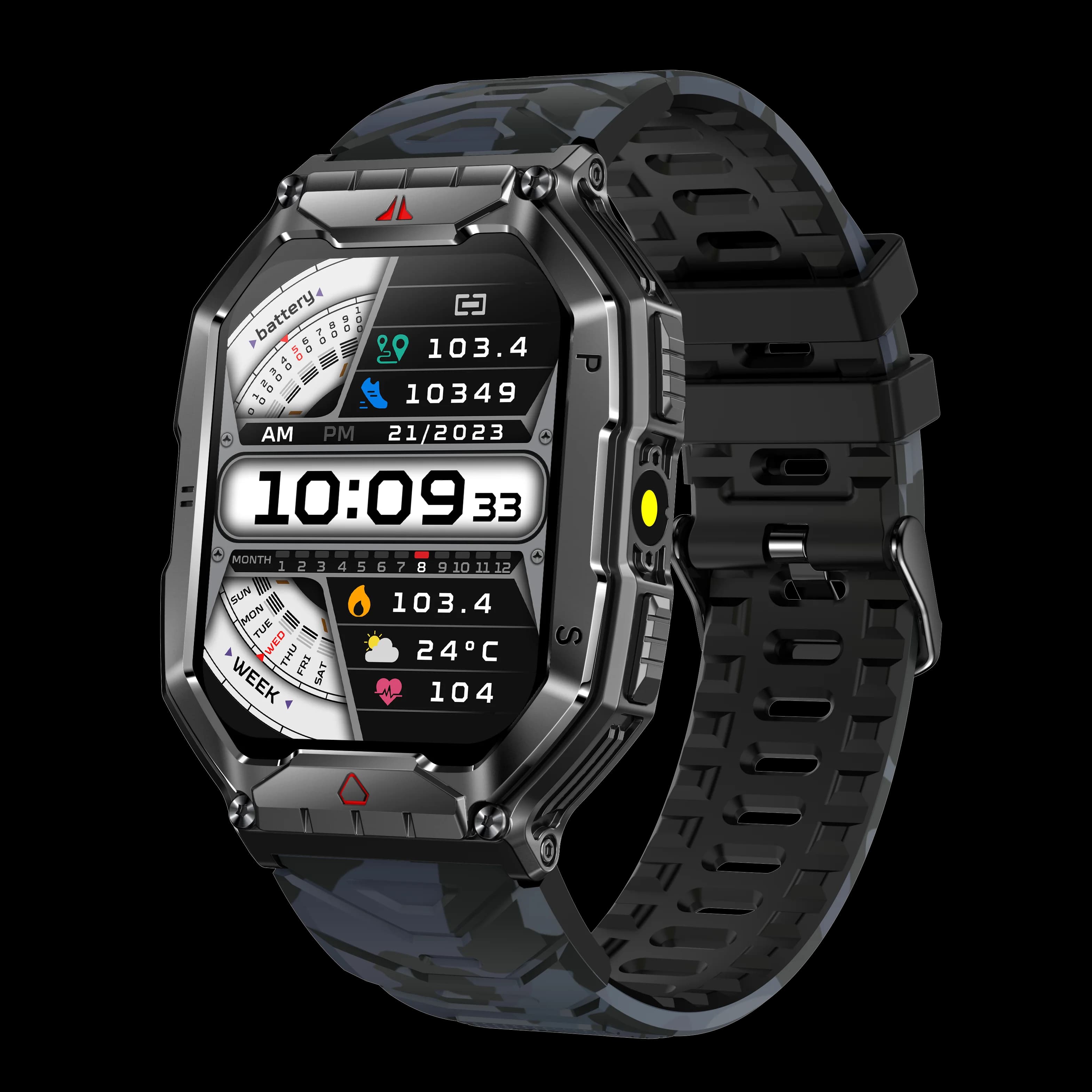 2025 Nuovo Militare Astuto Della Vigilanza Degli Uomini IP68 Impermeabile Sport All'aria Aperta 24H Frequenza Cardiaca 2.10 pollici Fitness Tracker Smartwatche