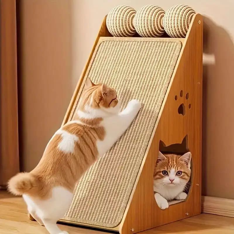 1 pc. Durable Tiragraffi in Hemp Corda for Cats and Rabbits - Safe Design for Sofa, No Disorder, Invisible Magic Sticker, Multilayer Exercise