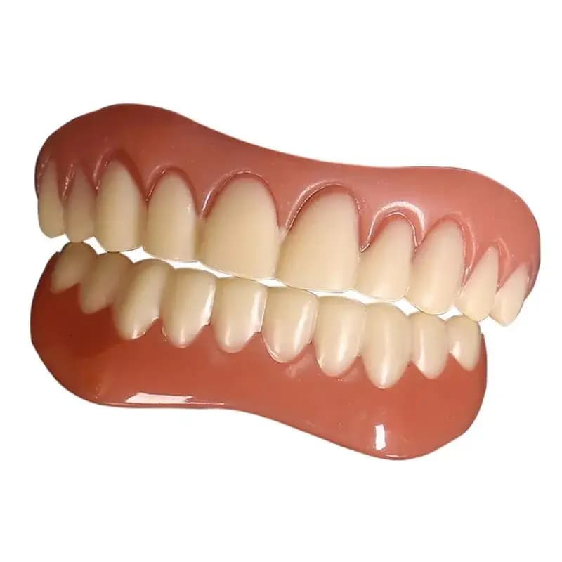Nuovo Set di Denti Finti Realistici H2931 4Top+4Bottom, Unisex per Coprire Spazi tra i Denti, Sbiancamento e Miglioramento dell'Alito per le Feste
