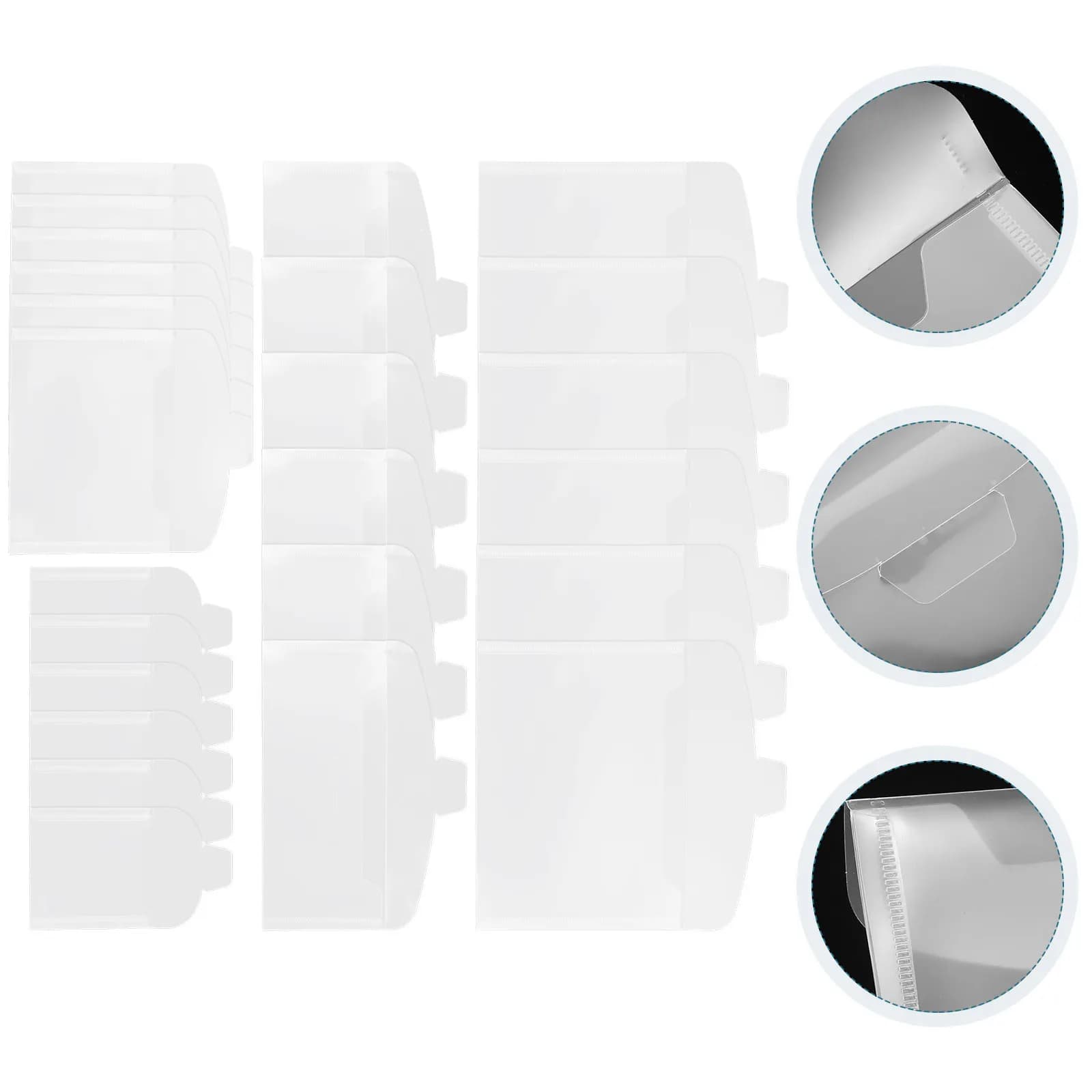40 tasche porta documenti in plastica trasparente per studenti, impiegati, facili da trasportare, resistenti all'usura, borse porta documenti creative