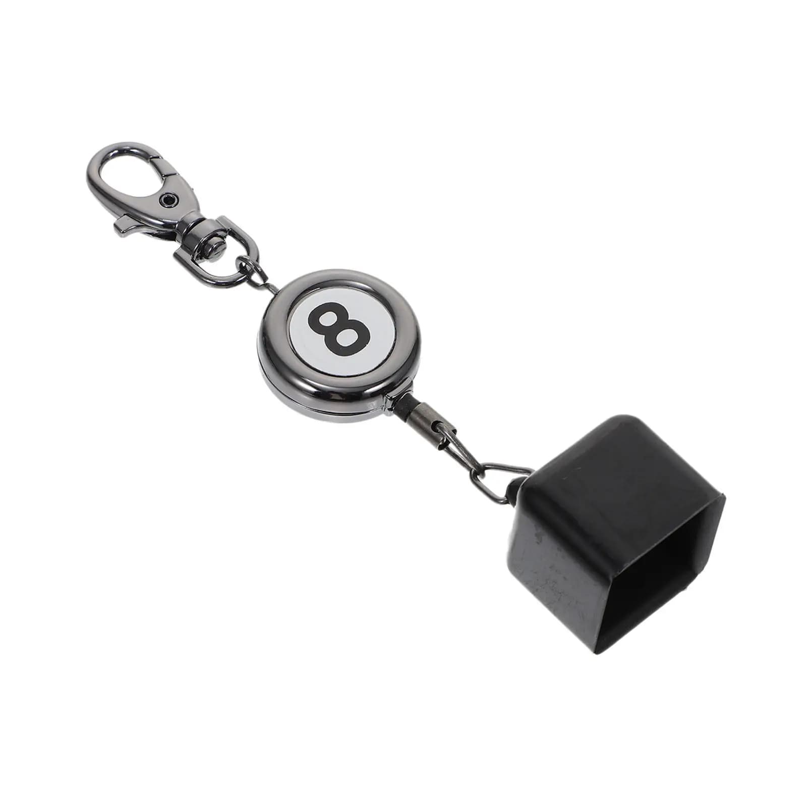 Porta Gessetti da Biliardo Nero Portatile con Portachiavi, Custodia per Gessetti da Biliardo/Snooker, Accessorio per Tavolo da Biliardo