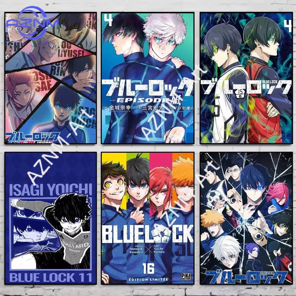 B-BLUE LOCK Isagi Yoichi Poster Stampe da Galleria Adesive Decorazioni per la Casa Adesivi Murali Soggiorno