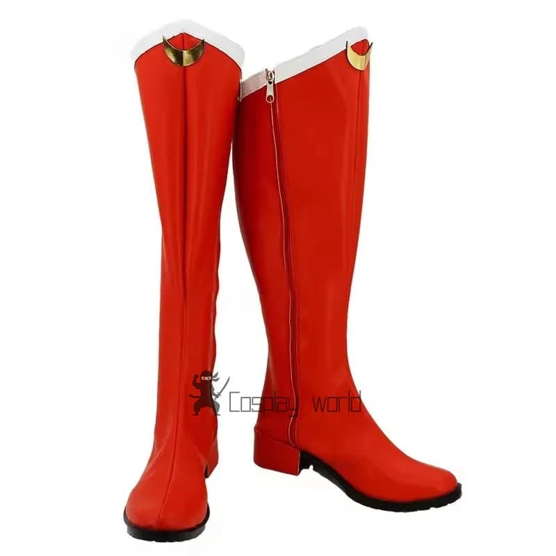 Tsukino Usagi Shoes Cosplay Custom Red Boots Halloween Prop Festival