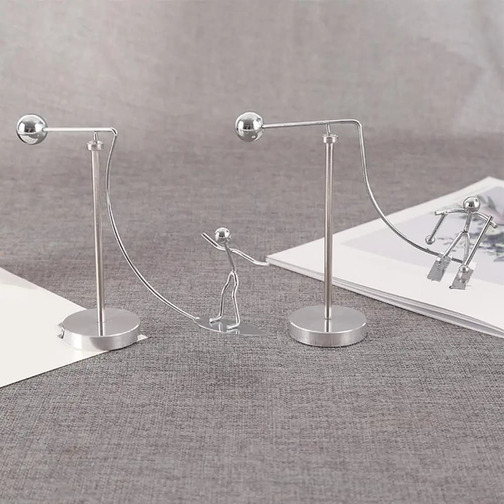 Palla di equilibrio Giocattolo creativo Semplice sfera di pendolo di Newton Regali di Wobbler di equilibrio magnetico fisico