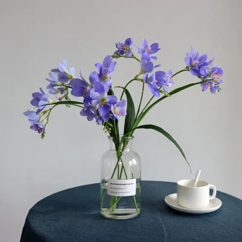 3pc artificiale vaniglia orchidea fiore mano sensazione idratante festa di nozze composizioni floreali decorazioni per la tavola di casa 3D 2 rami