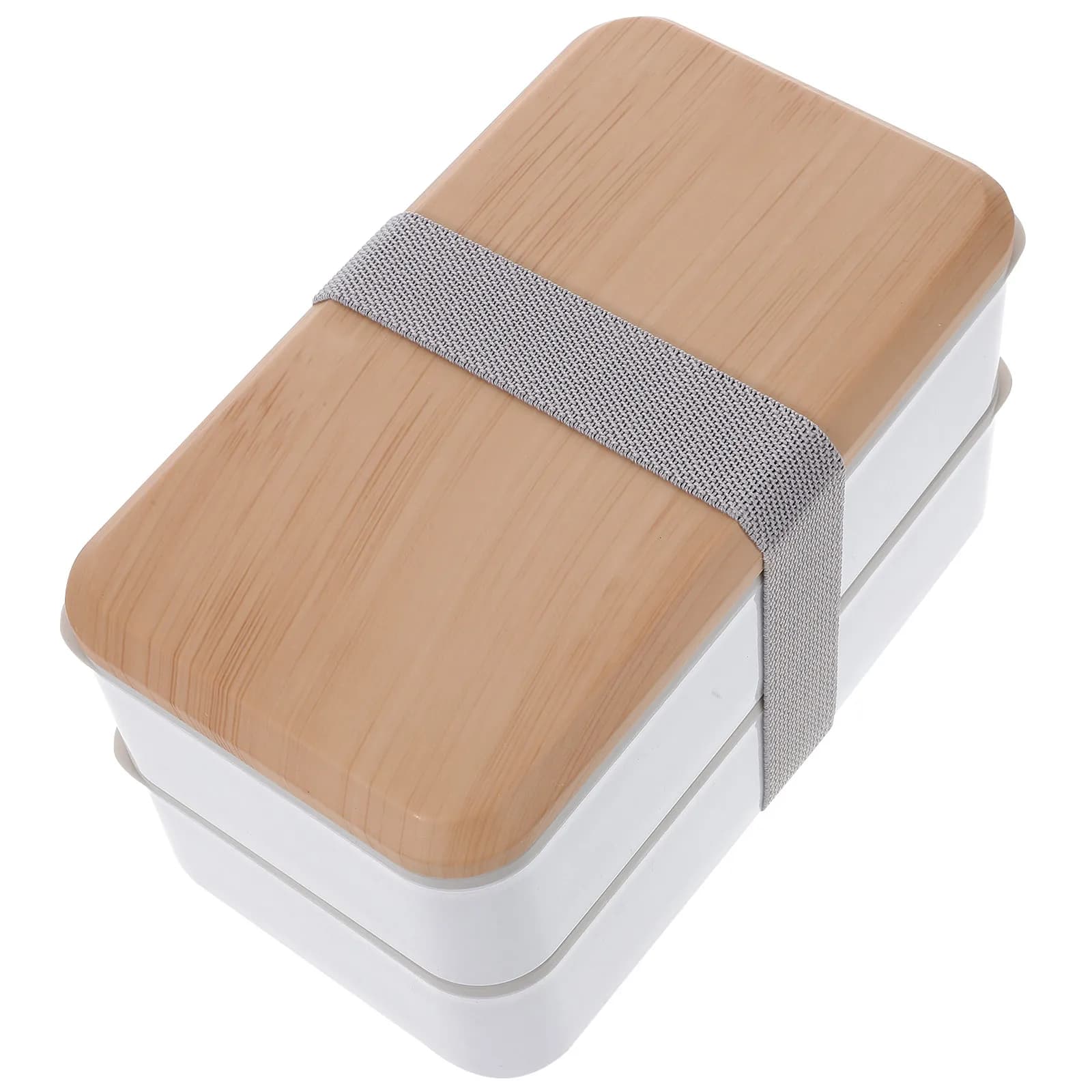 Double-Layer Portable Lunch Box Leakproof Bento Container Odorless Plastic Food Carrier with Compartmentalized Design for Travel