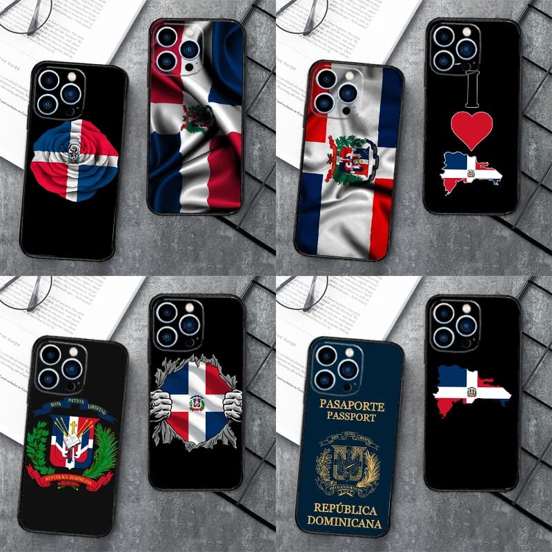Custodia per telefono bandiera Repubblica Dominicana per iPhone 17 16 14 13 12 11 15 Pro Max mini 15 16 Plus 16e 17 Air Cover Coque
