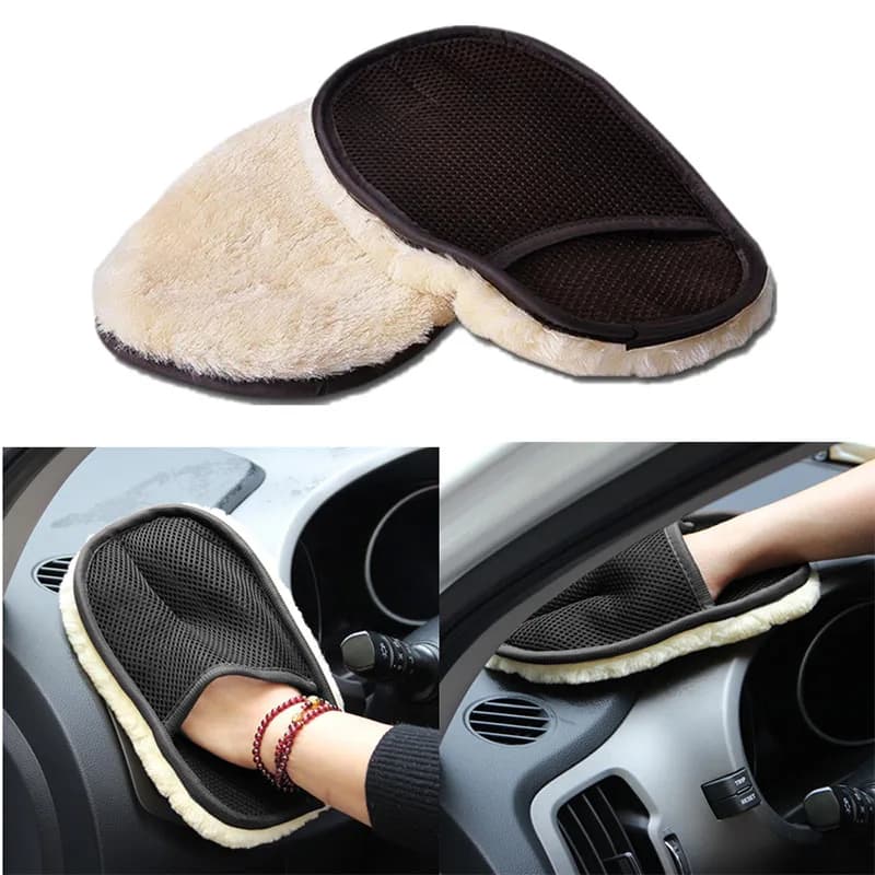 Microfiber Wool Soft Car Washing Glove Car Cleaning Glove Car Cleaning Glove Car Cleaning Glove Car Washing Machine Care for Motorcycle Car Paint Care Tools