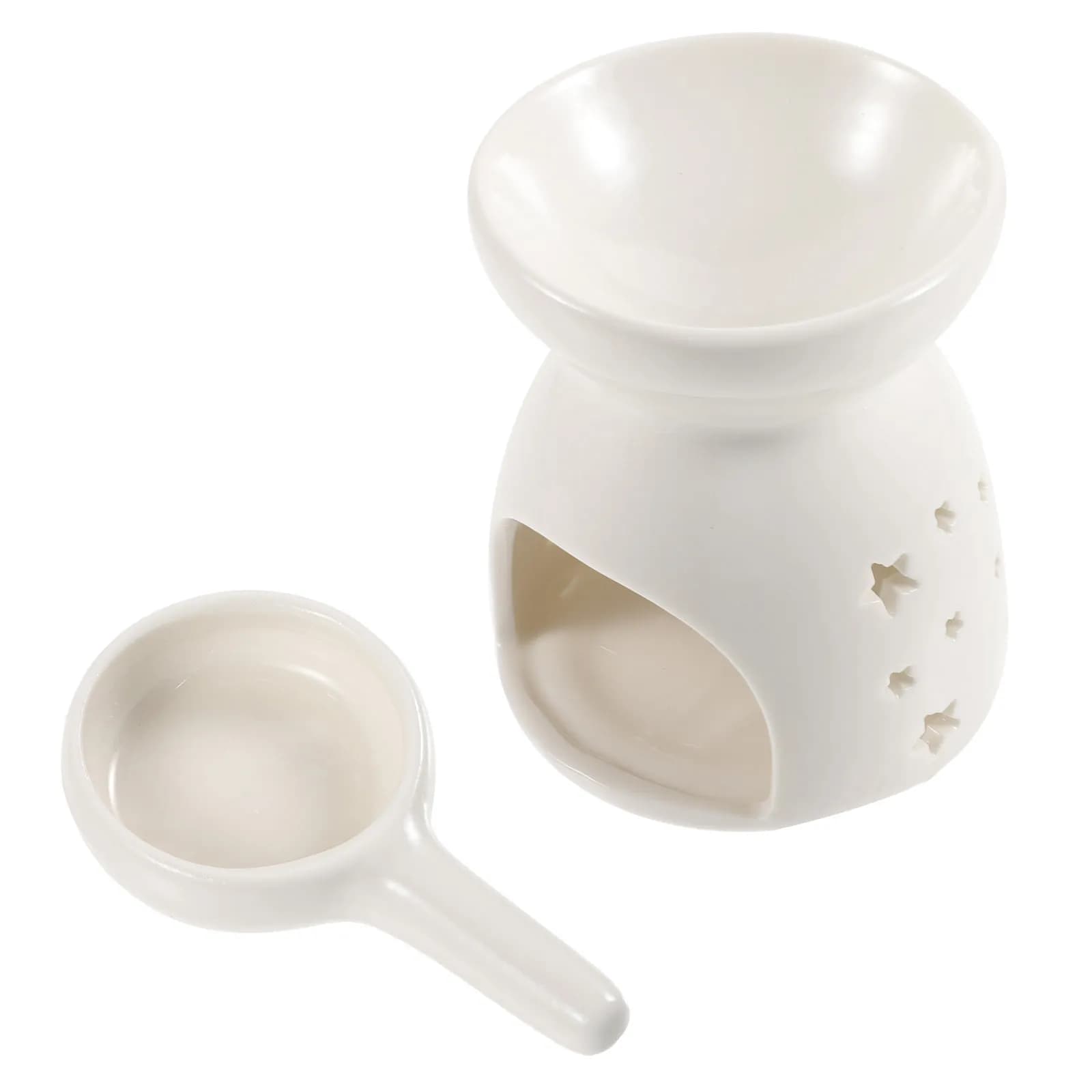 1Set Ceramic Tealight Holder Essential Oil Burner Wax Melt Warmer Porcelain Aroma Diffuser Relaxing Home Decor Bedroom